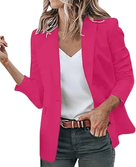 2023 Blazer Jackets for Women Open Front Suit Coats Long Sleeve Casual Work Office Blazers Trendy Business Dress Cardigan
