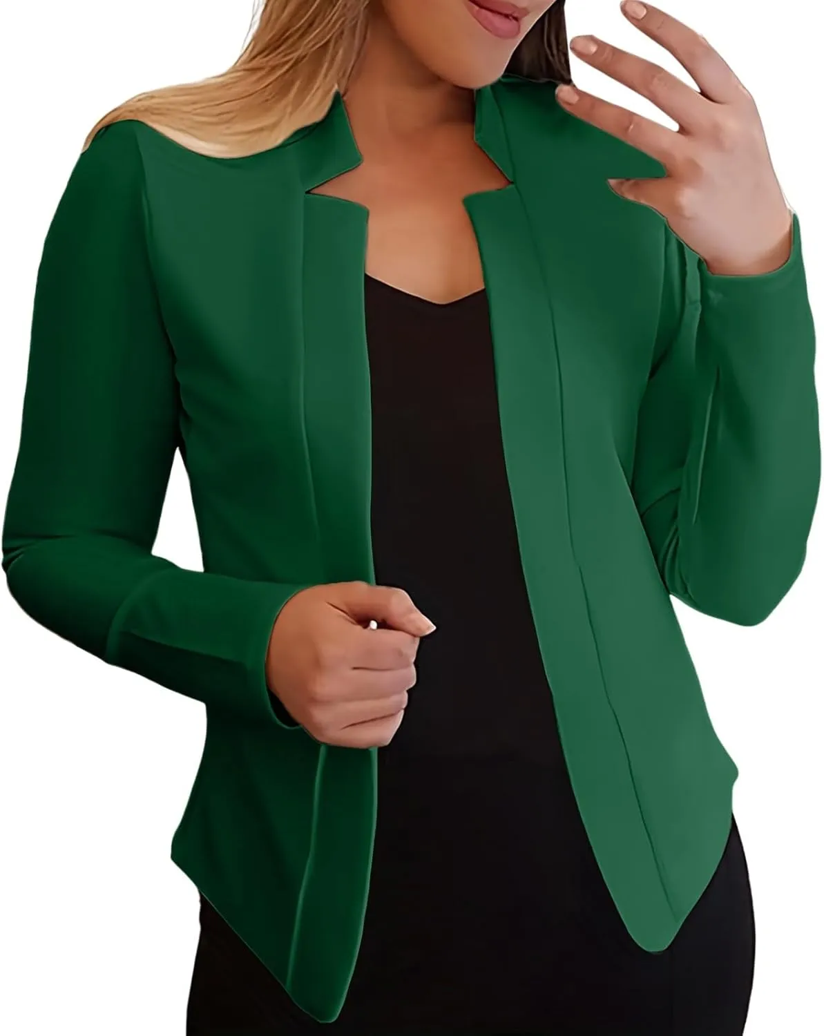 2023 Women Petite Blazers Trendy Casual Puff Sleeve Bolero Shrug Open Front Fall Cropped Suit Jackets Stylish Cardigan Coats