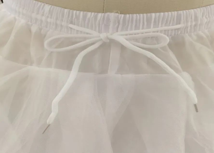 3 Hoops Big White Petticoat Crinoline Underskirt Slip For Wedding Bridal Quinceańera Ball Gown