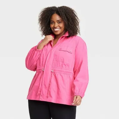 AVA & VIV Womens Plus Size Lightweight Anorak Jacket - Zip-Up, Sporty, Relaxed Fit