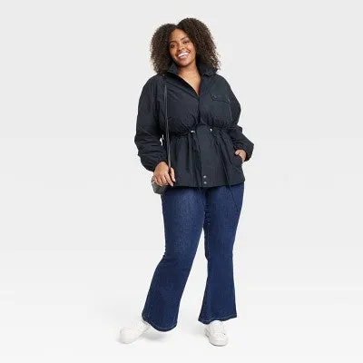 AVA & VIV Womens Plus Size Lightweight Anorak Jacket - Zip-Up, Sporty, Relaxed Fit