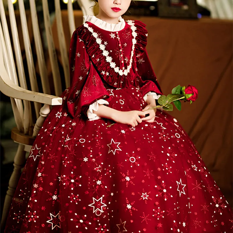 Baby Girl Dress Toddler Ball Gowns Cute Christmas Red Birthday Party Pageant Dress