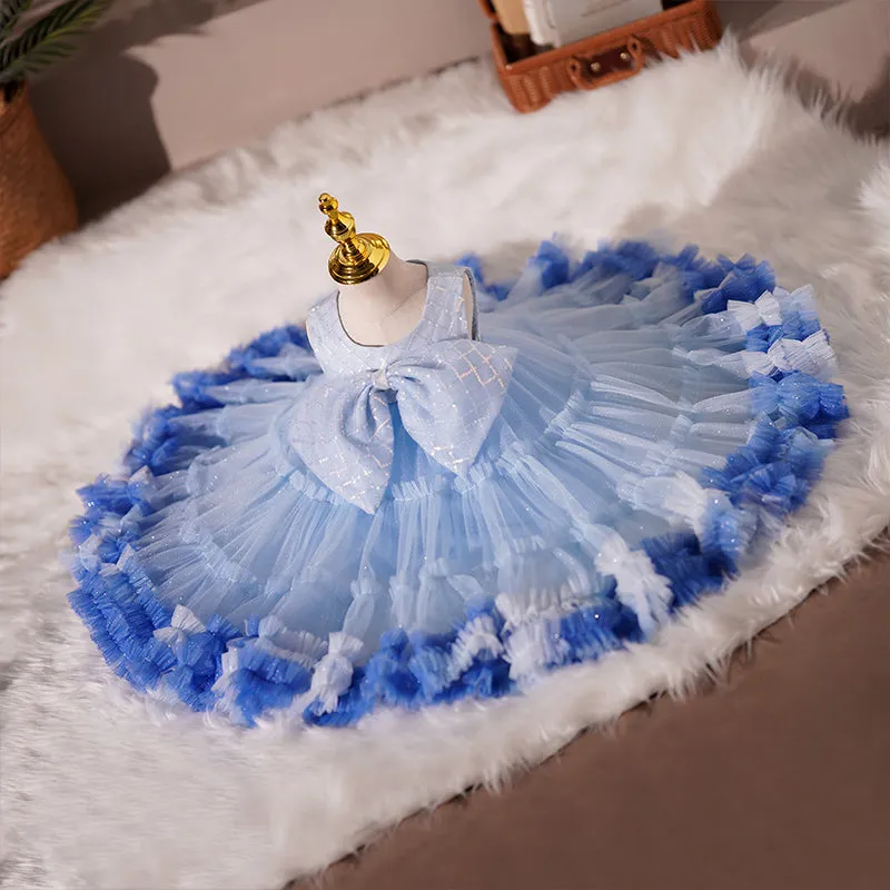 Baby Girl Dress Toddler Ball Gowns Summer Big Bow Sleeveless Party Princess Dress