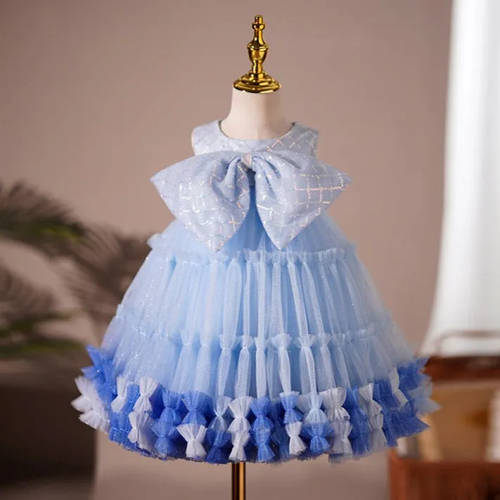 Baby Girl Dress Toddler Ball Gowns Summer Big Bow Sleeveless Party Princess Dress
