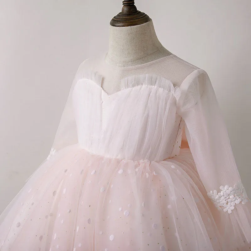 Baby Girl Formal Princess Dresses Toddler Pink Pageant Birthday Party Ball Gowns
