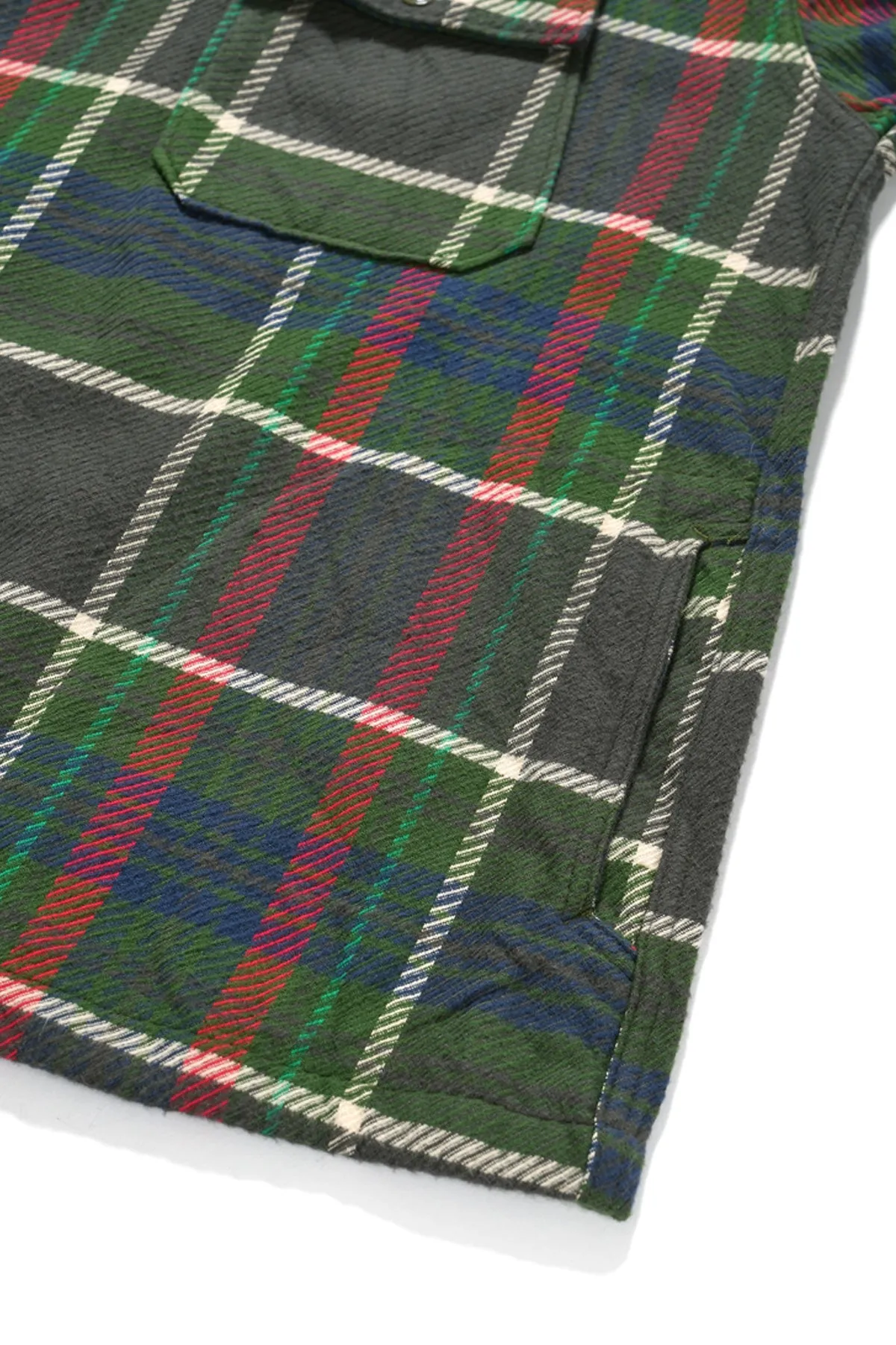 Cagoule Shirt - Olive Cotton Heavy Twill Plaid