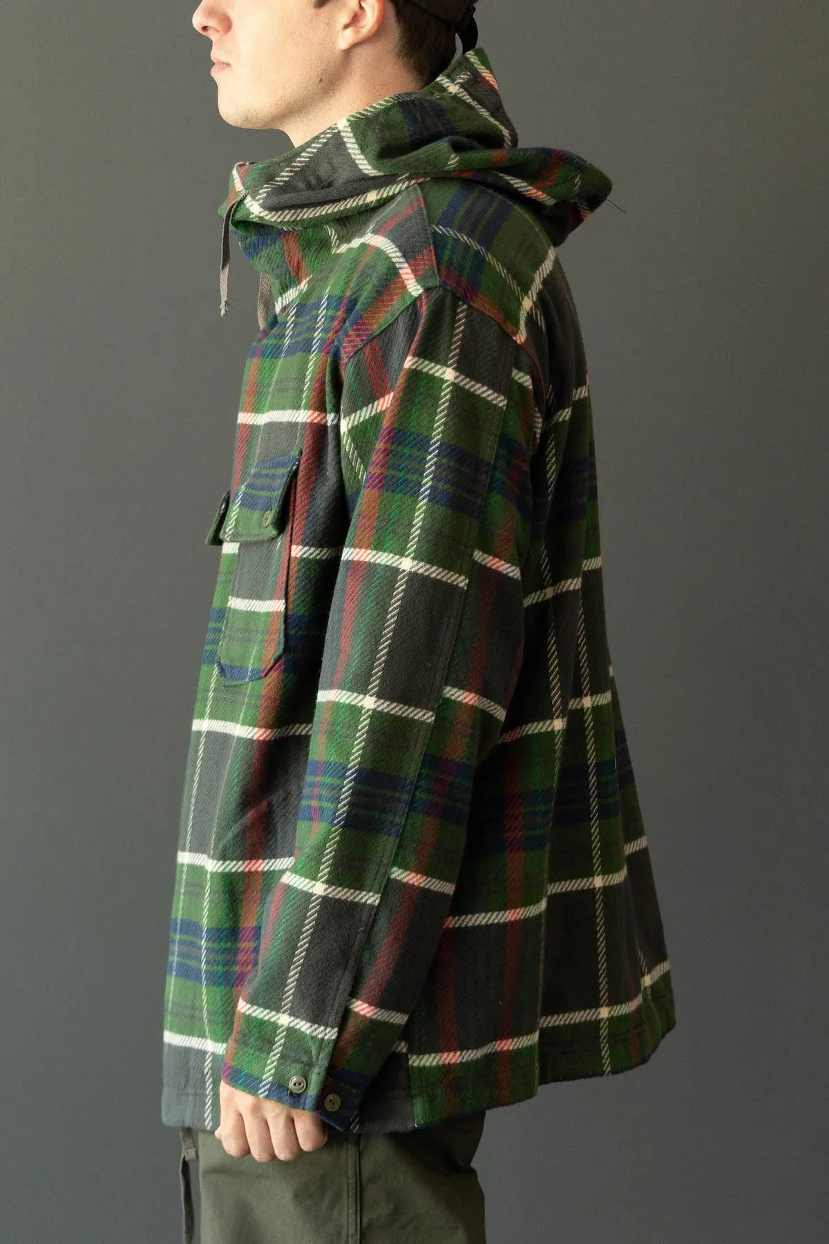 Cagoule Shirt - Olive Cotton Heavy Twill Plaid