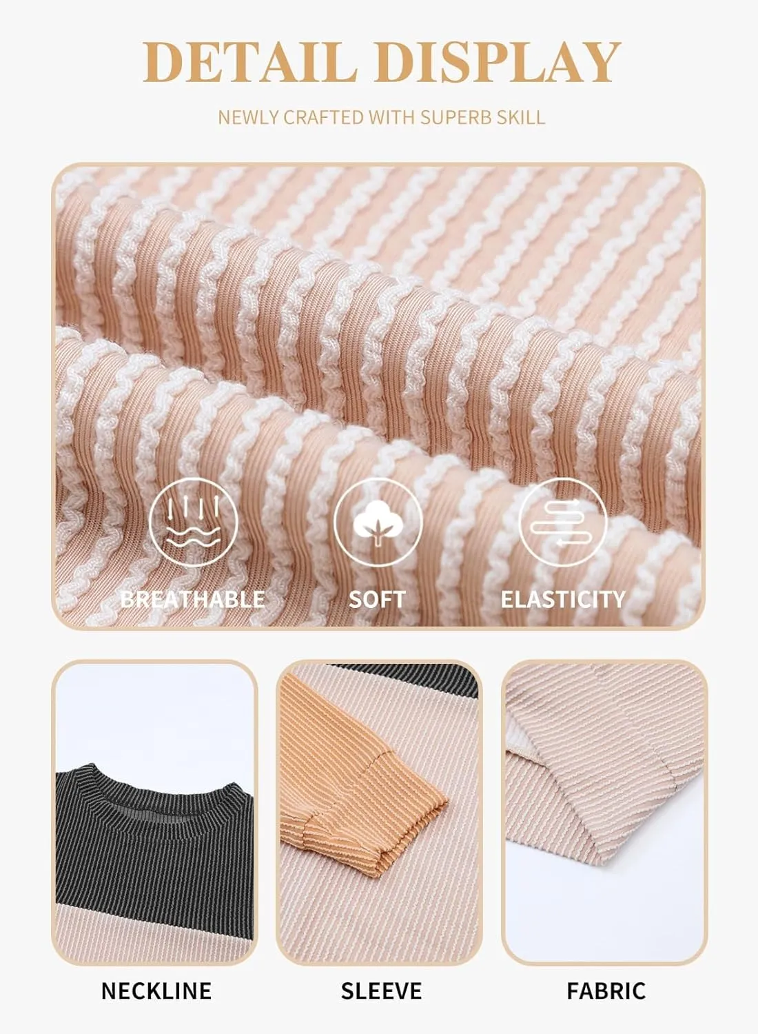 Eytino Plus Size Sweatshirt for Women Striped Colorblock Long Sleeve Crewneck Casual Loose Pullover Shirt Top(1X-5X)