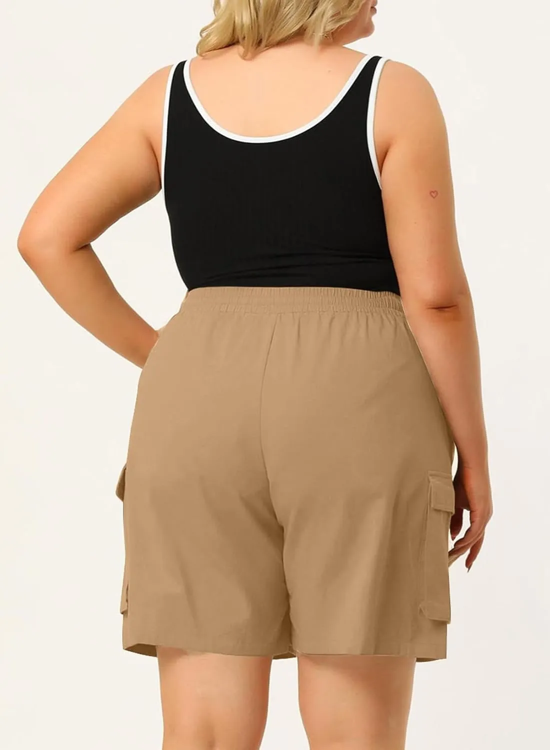 Eytino Womens Plus Size Hiking Cargo Shorts Lightweight Active Athletic Shorts Running Summer Shorts with Pockets(1X-5X)