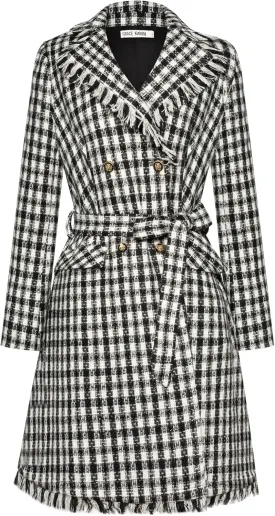 GRACE KARIN Trench Coat for Women 2024 Winter Coat Notch Lapel Double Breasted Thick A Line Pea Coat Jacket with Pockets