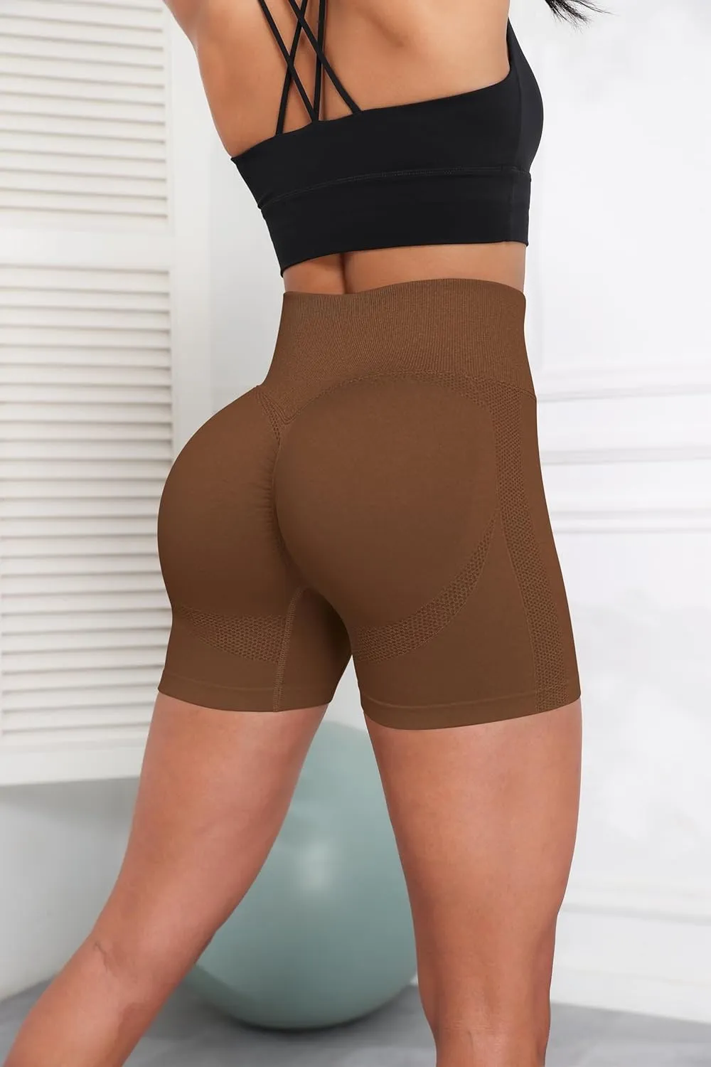 High Waist Biker Shorts for Women No Front Seam Soft Hidden Butt Scrunch Shorts, Yoga Workout Gym Bike Shorts