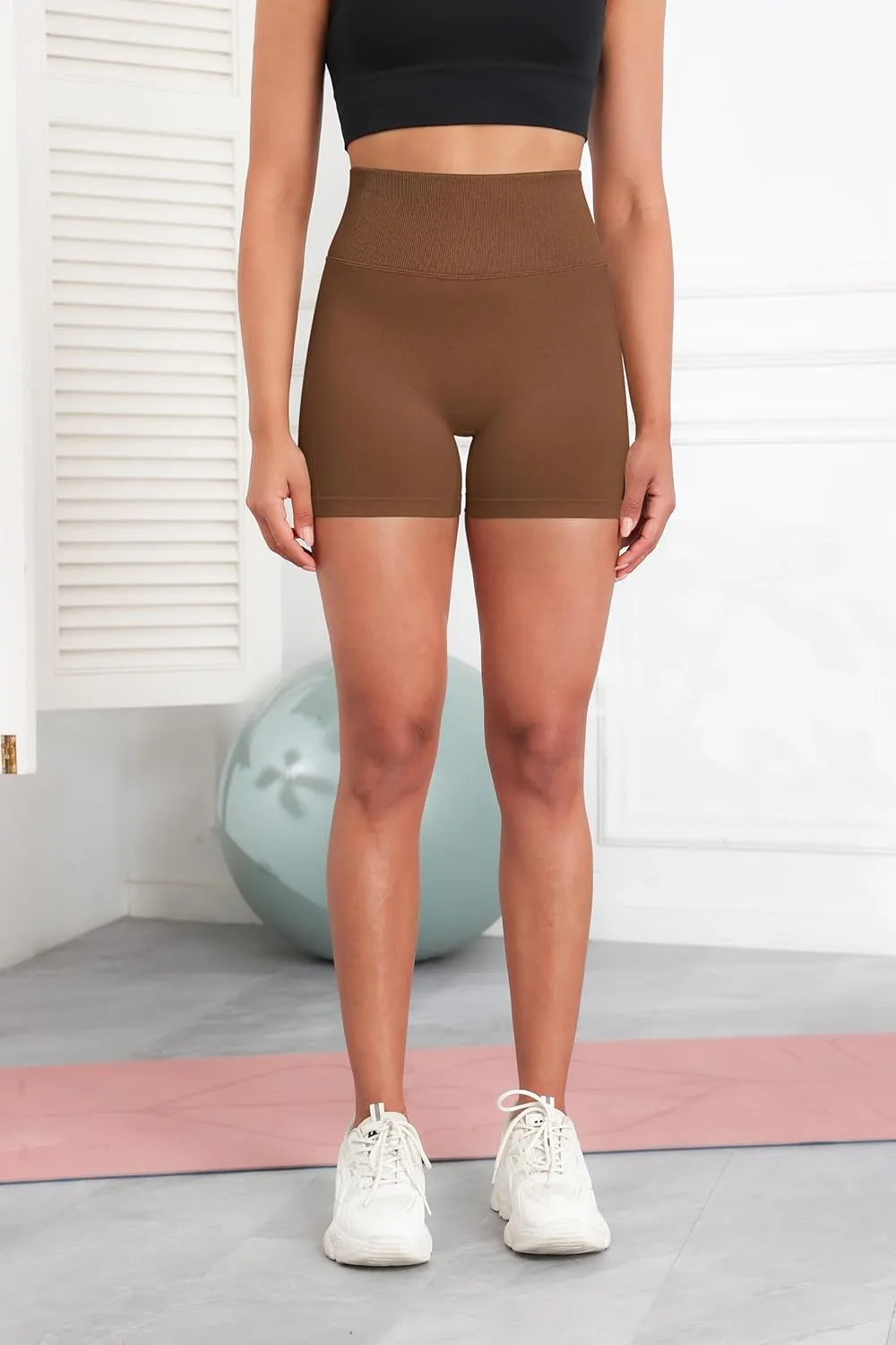 High Waist Biker Shorts for Women No Front Seam Soft Hidden Butt Scrunch Shorts, Yoga Workout Gym Bike Shorts