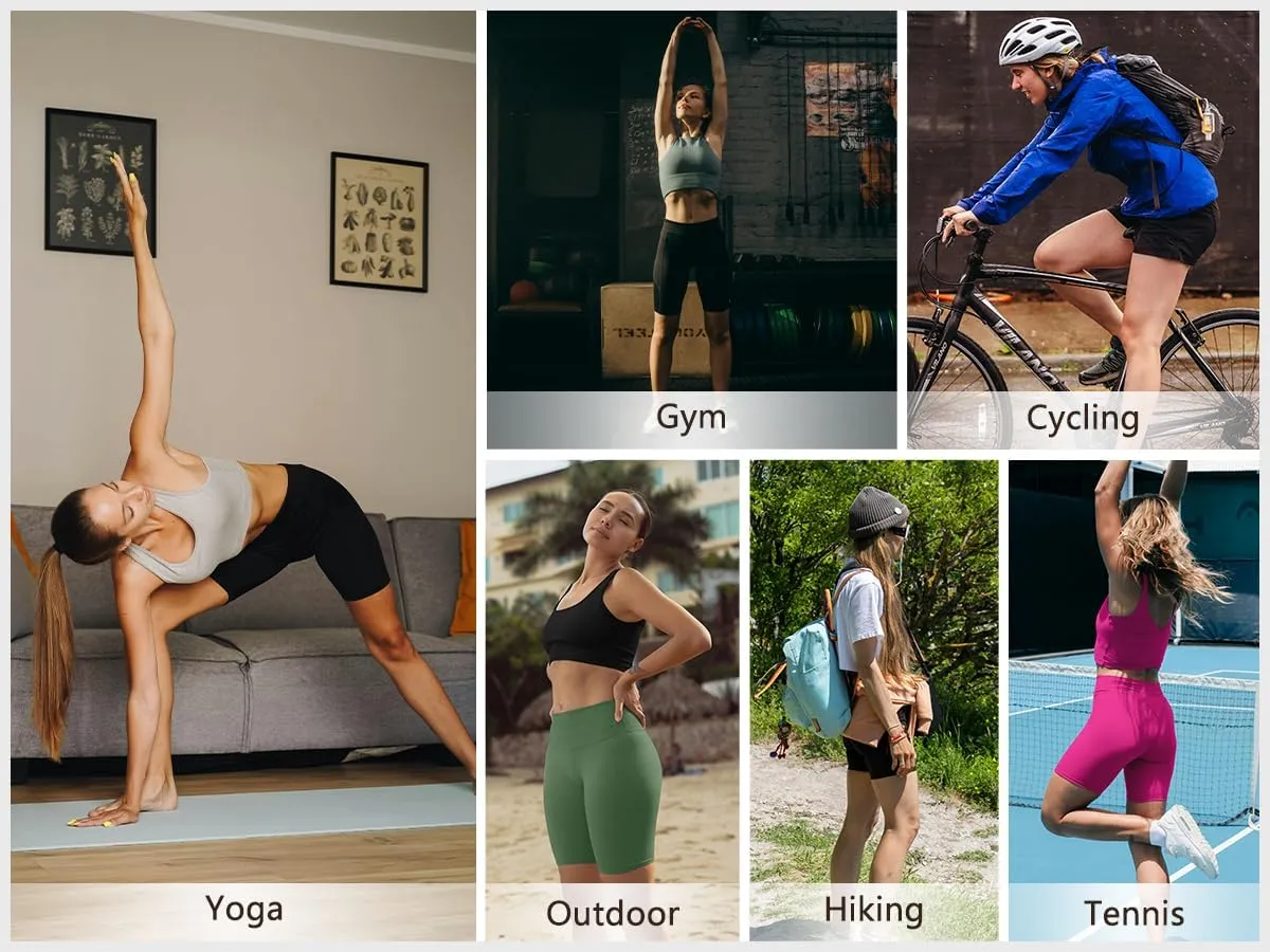 High Waist Biker Shorts for Women No Front Seam Soft Hidden Butt Scrunch Shorts, Yoga Workout Gym Bike Shorts