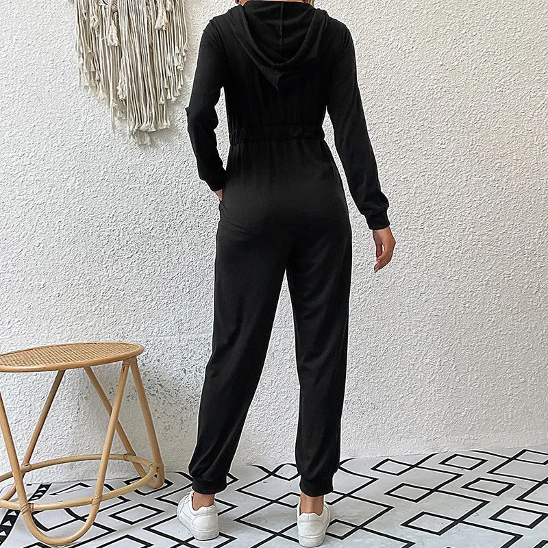 Macacão Lyna Comfy com Zíper Mangas Longas