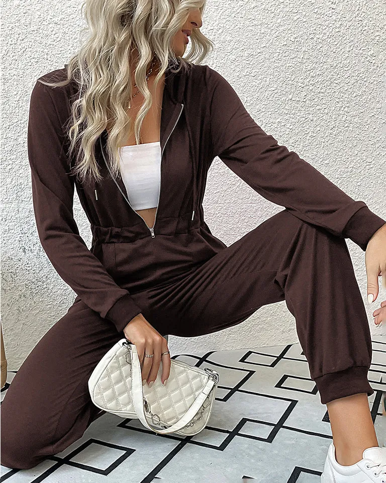 Macacão Lyna Comfy com Zíper Mangas Longas