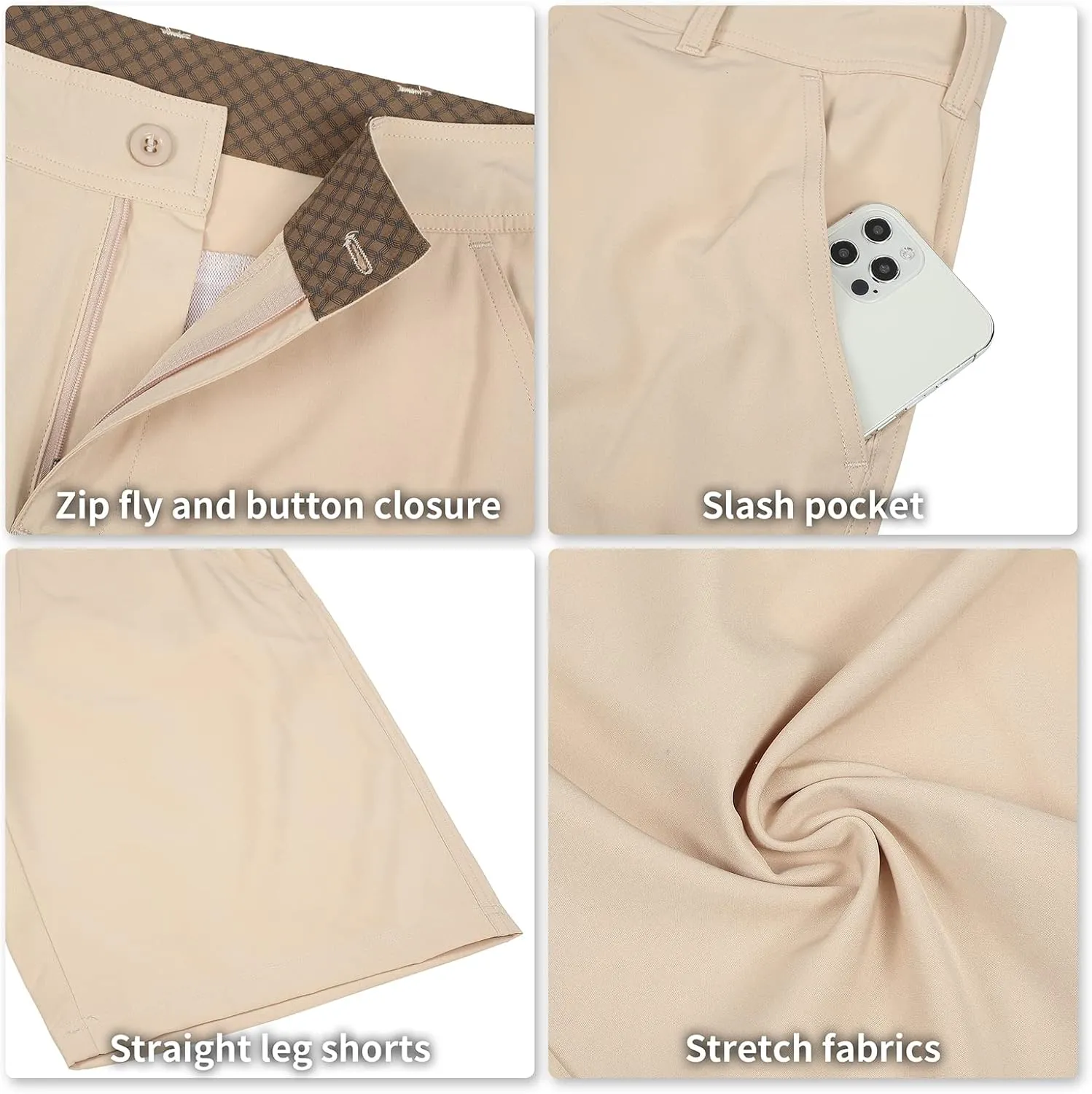 Men's Lightweight 9" Golf Shorts Quick Dry Stretch Hybrid Shorts