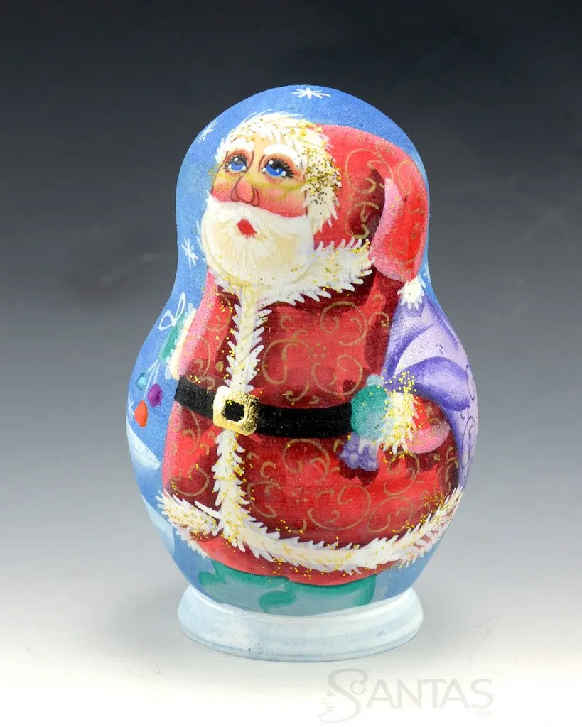 Mini Five Piece Russian Nesting Santa