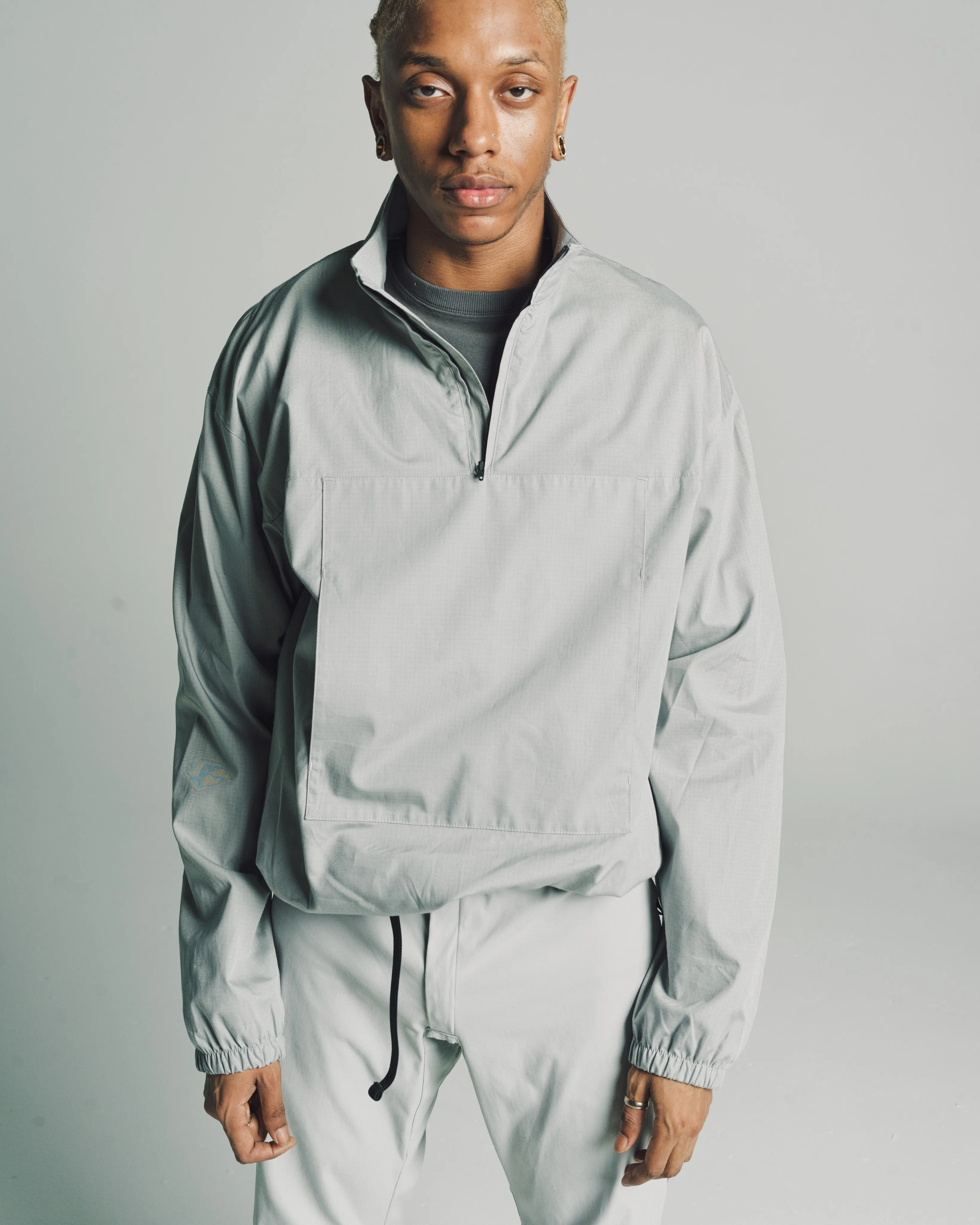Pale Grey Antistatic Poplin Anorak