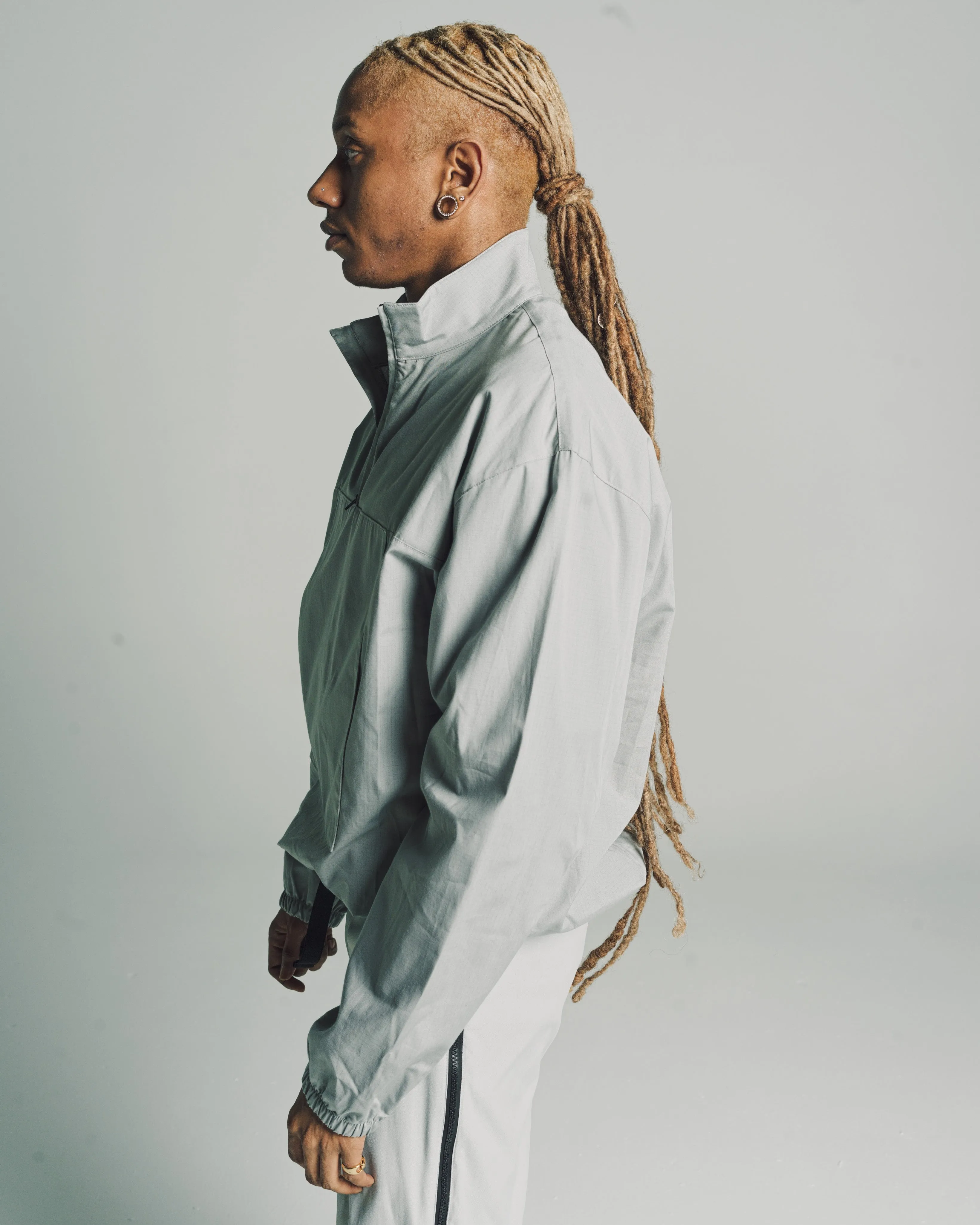Pale Grey Antistatic Poplin Anorak