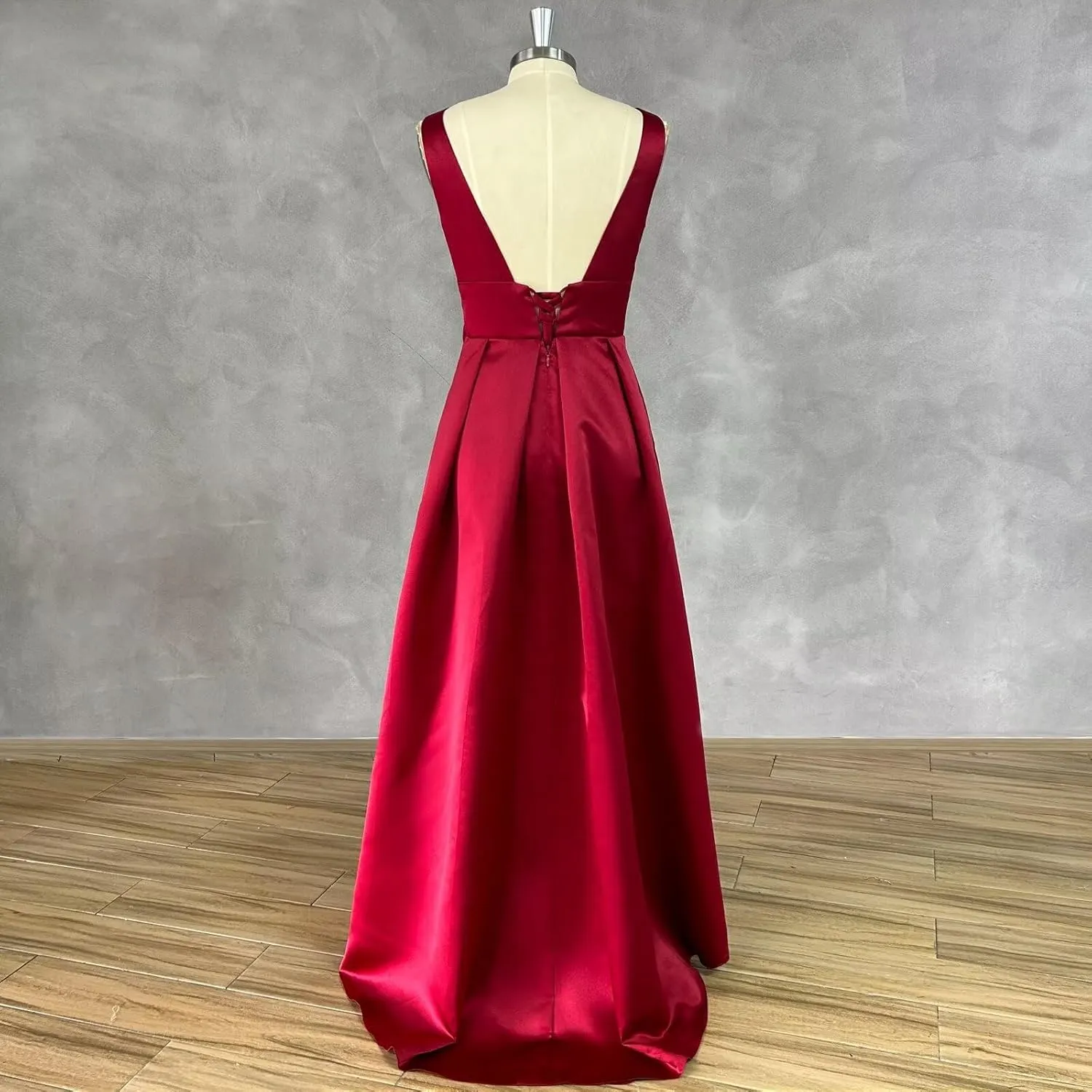 SHANDUAO 3D Flower Satin Mother of The Bride Dresses Hi-Low Formal Gown with Train