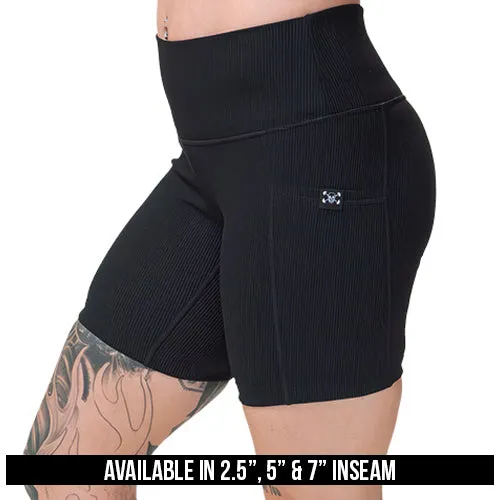 Shorts | Ribbed | Black