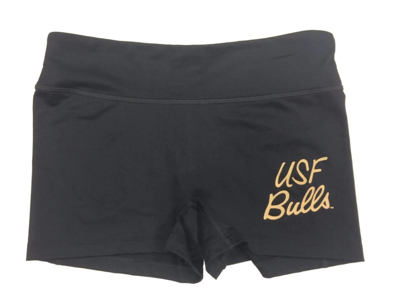 South Florida Bulls Under Armour Fitted WOMENS Black Heatgear Spandex Shorts (M)