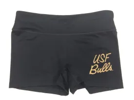 South Florida Bulls Under Armour Fitted WOMENS Black Heatgear Spandex Shorts (M)
