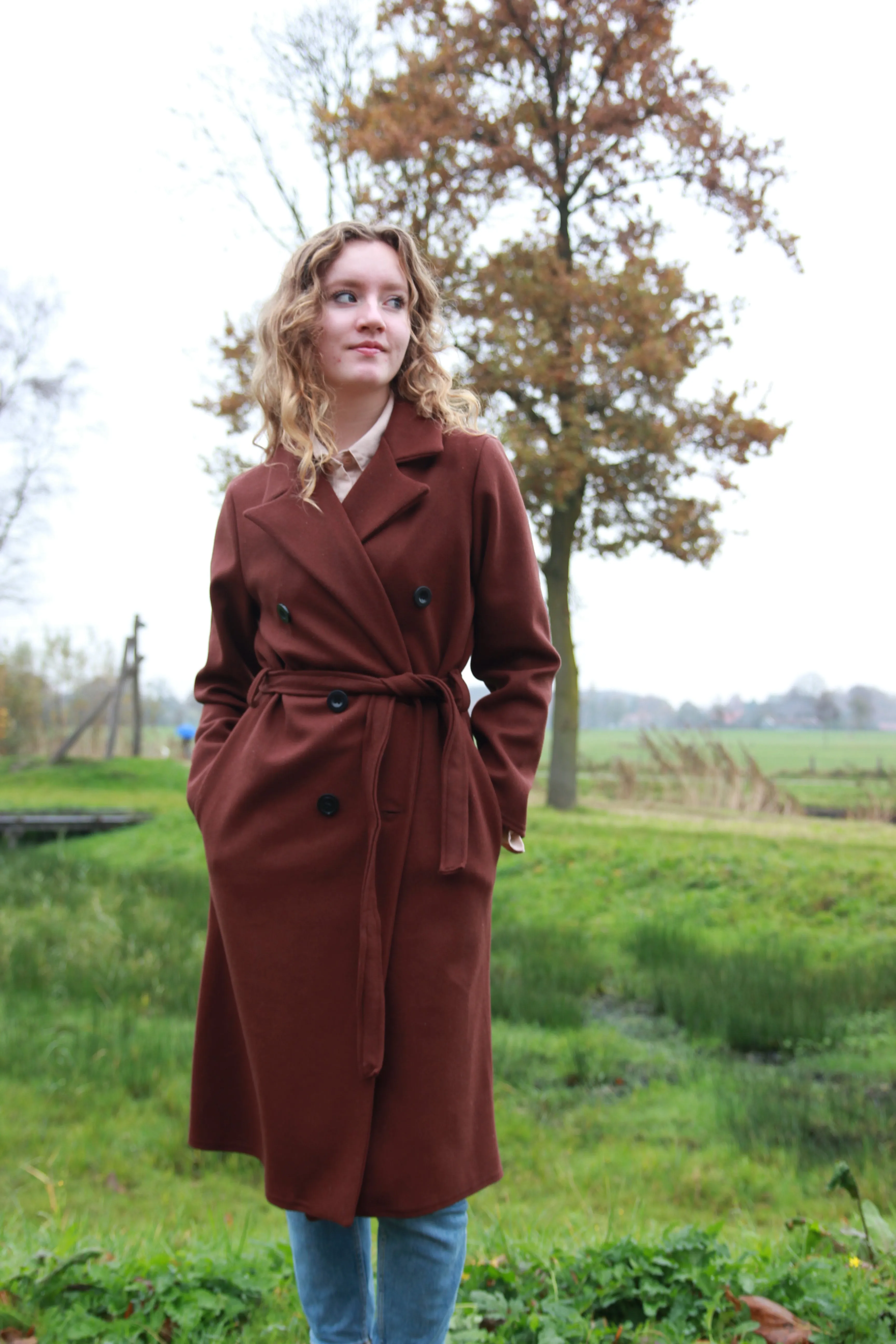 Trenchcoat met tailleriem Louise | Donkerbruin