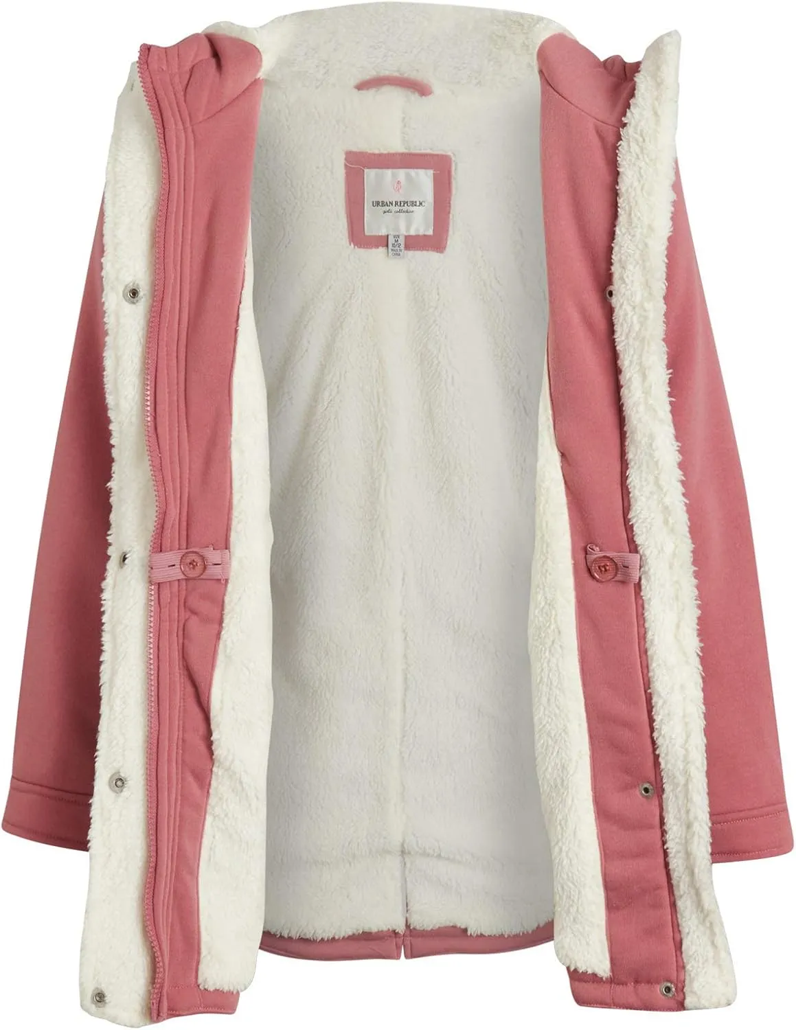 URBAN REPUBLIC Girls' Winter Jacket - Midweight Coat Sherpa Lined Anorak Jacket - Weather Resistant Coat for Girls (7-16)
