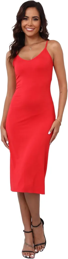Women's Full Slips Cami Long Spaghetti Strap Under Dress